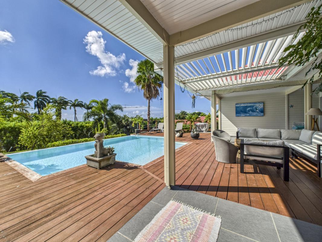 10.Location Villa piscine vue mer Saint François Guadeloupe_Terrasse